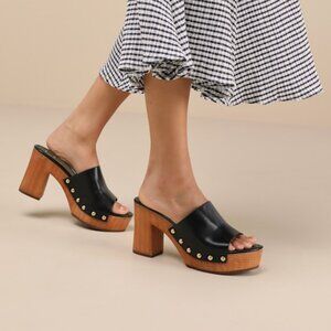 Lulus Jaylani Black Platform Mule Sandals - Size 11